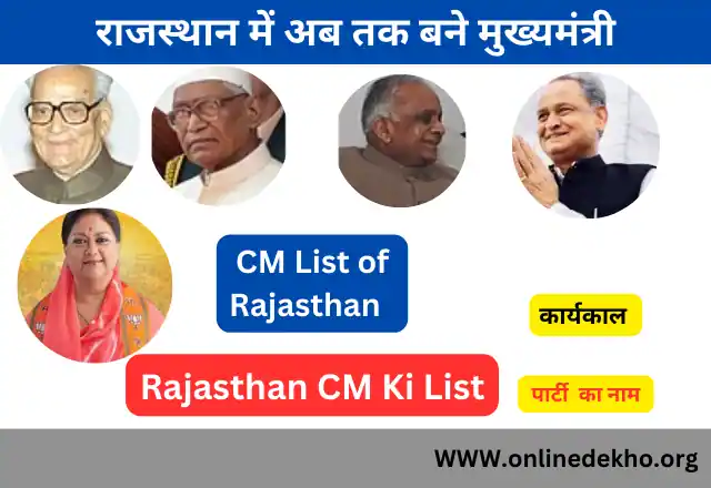 Rajasthan CM List