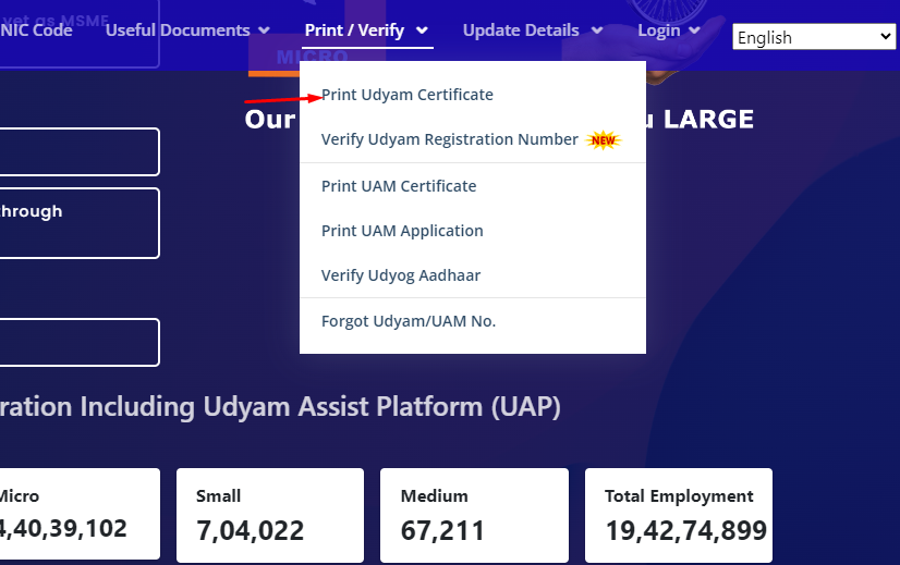 Udyog Aadhaar Registration Image